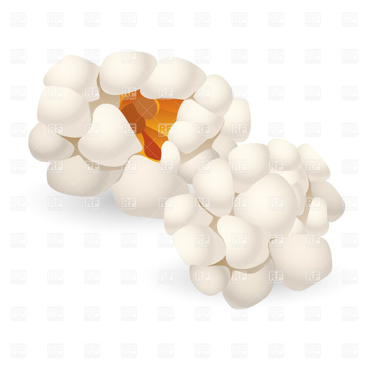 1200x1200 Two Single Pieces Of Popcorn Vector Image Vector Artwork Of Food