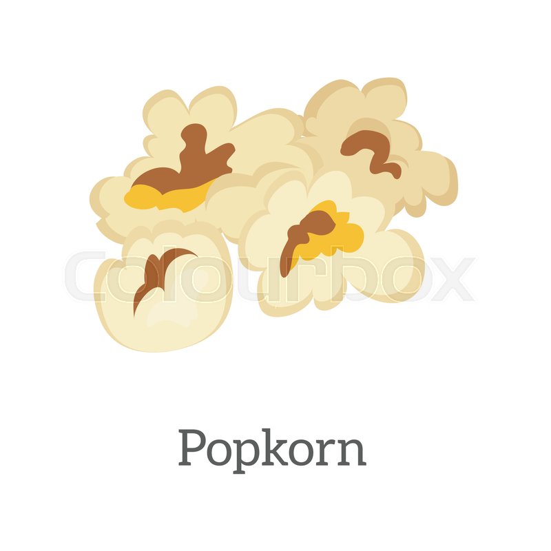 800x800 Popcorn Vector In Flat Style Design. Traditional Classic Salt Or