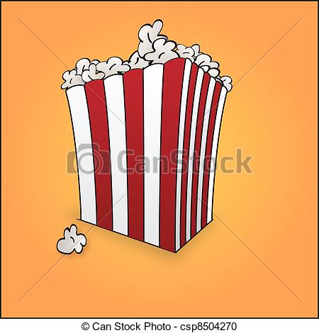 450x470 Popcorn. A Simple Vector Design Of A Box Of Popcorn.