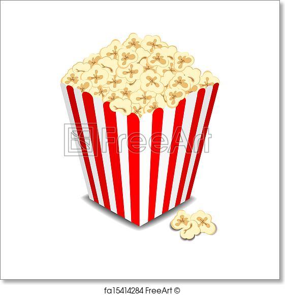 561x581 Free Art Print Of Box With Popcorn, Vector . Box With Popcorn