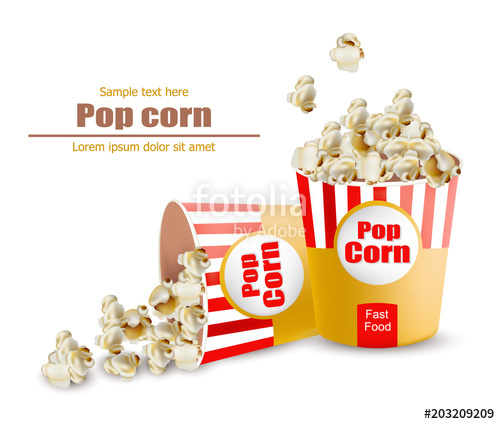 500x424 Popcorn Vector Realistic. 3d Detailed Illustrations Stock Image