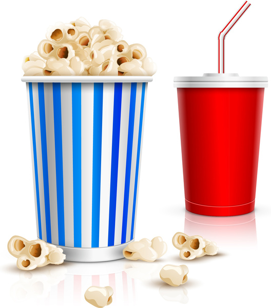 528x600 Popcorn And Drink Free Vector In Adobe Illustrator Ai ( .ai