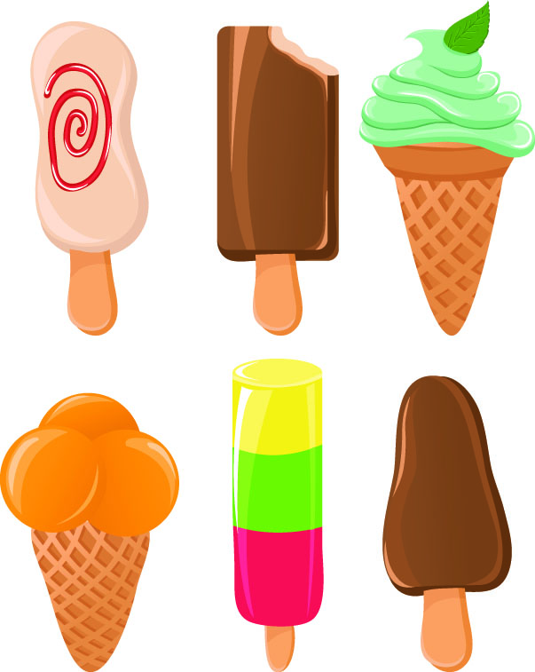 603x757 Ice Cream Popsicles Vector Free Vector 4vector