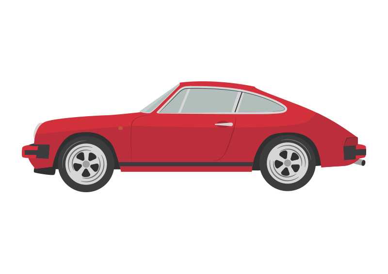 800x566 Red Porsche 911sc Vector Car Illustration