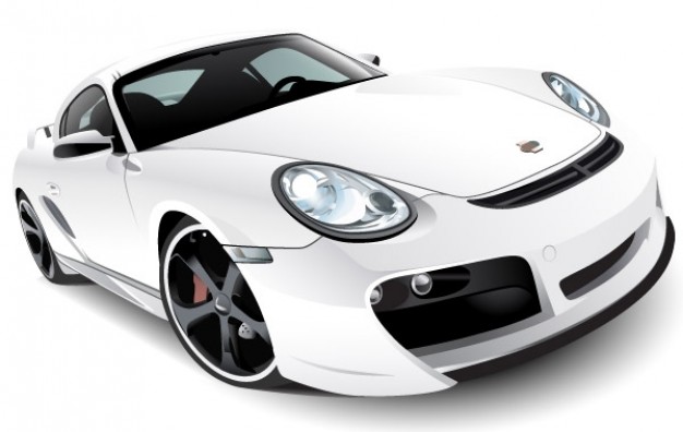 626x396 White Porsche Vector Free Download