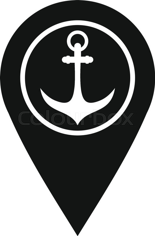 526x800 Map Pointer With Symbol Anchor And Sea Port Icon. Simple