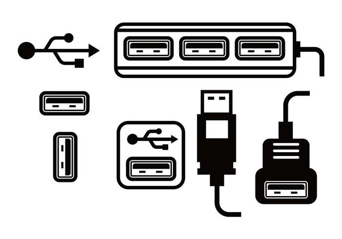 700x490 Usb Port Vector Set