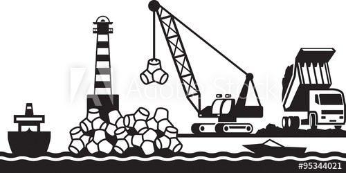 500x250 Construction Of Breakwater Of The Port
