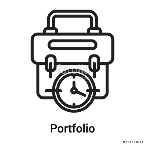 500x500 Portfolio Icon Vector Sign And Symbol Isolated On White Background
