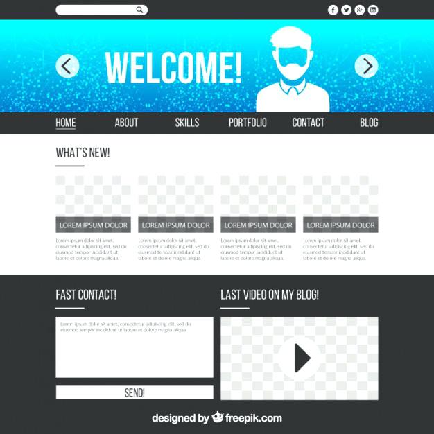 626x626 Blue Portfolio Website Template Vector Free Download Software
