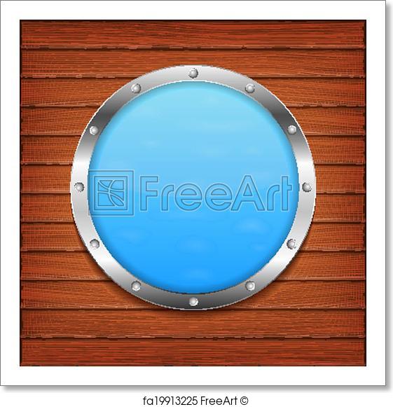561x581 Free Art Print Of Porthole. Porthole On Wooden Wall, Vector Eps10