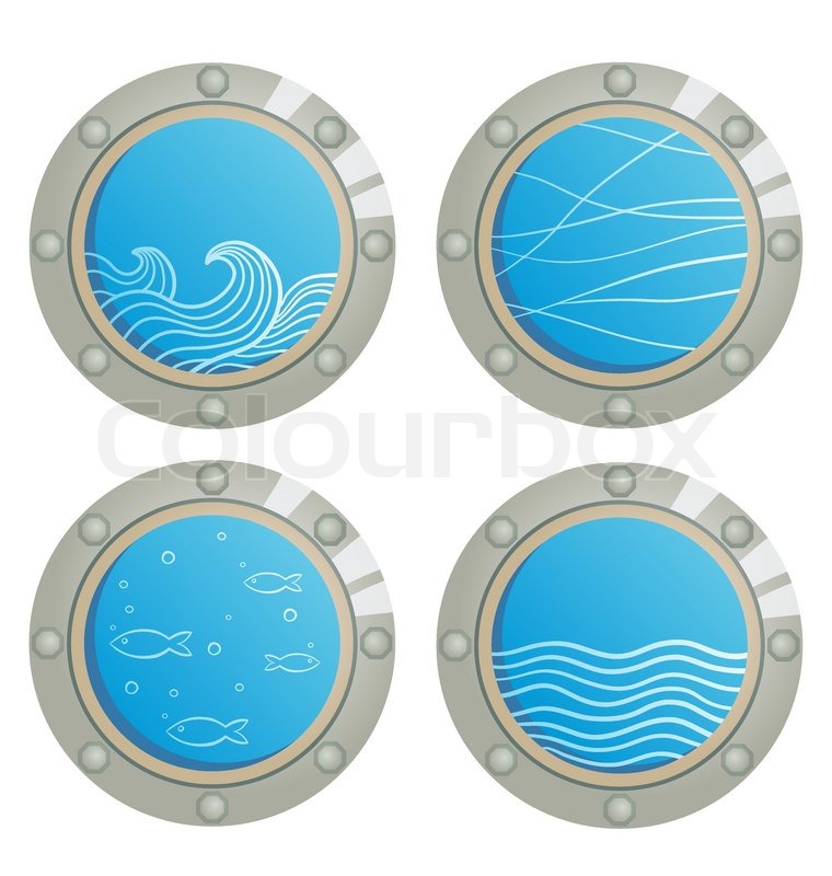 760x800 Wave And Fishes In A Ship Window