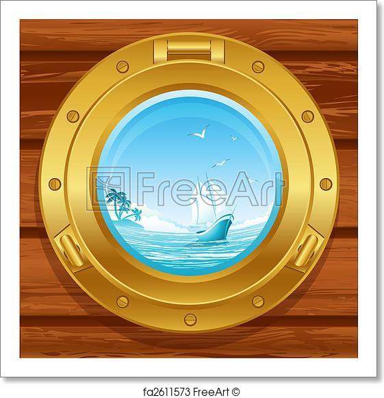 561x581 Free Art Print Of Porthole. Vector Illustration