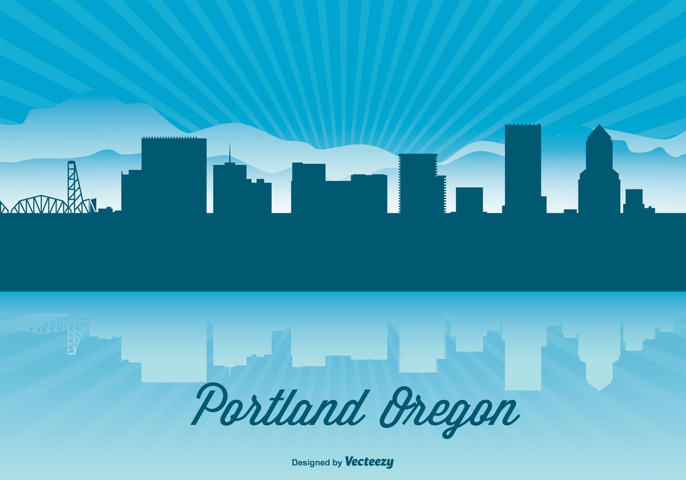 1400x980 Portland Skyline Free Vector Art