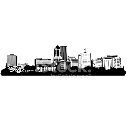 440x440 Portland Skyline Stock Vector
