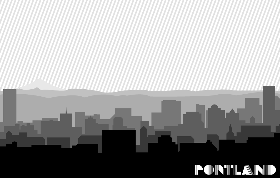 952x606 Portland Skyline Vector Art Typography Vector Art