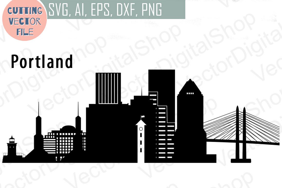 1158x772 Portland Vector, Oregon Skyline Usa City, Svg, Jpg, Png, Dwg, Cdr