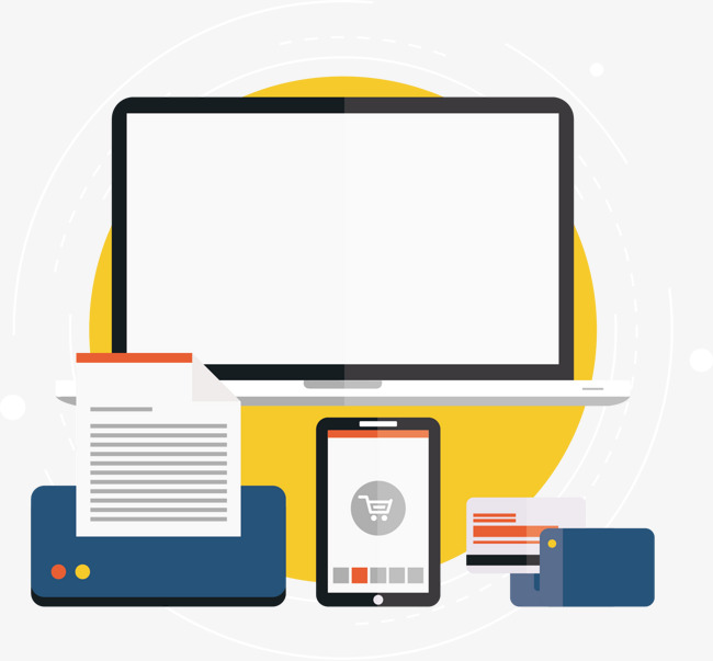 650x603 Vector Painted Flat Computer Printers And Mobile Phones Pos