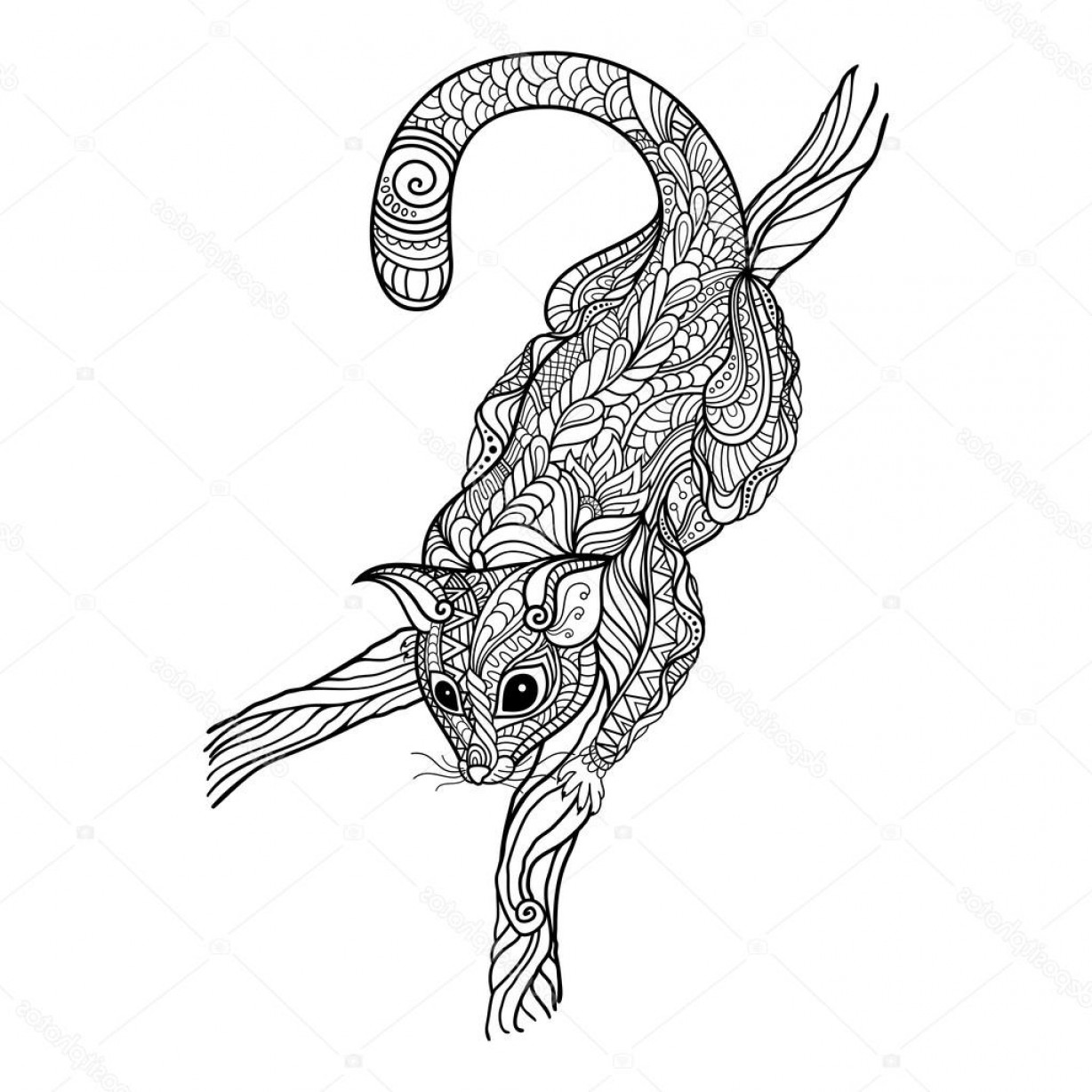 1228x1228 Stock Illustration Vector Tribal Decorative Possum Orangiausa