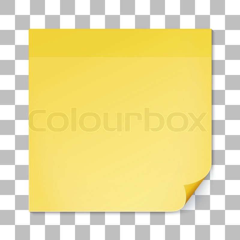 800x800 Yellow Stick Note On Transparent Texture Background. Removable