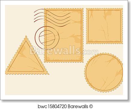437x364 Art Print Of Vector Set Of Blank Postage Stamps Barewalls