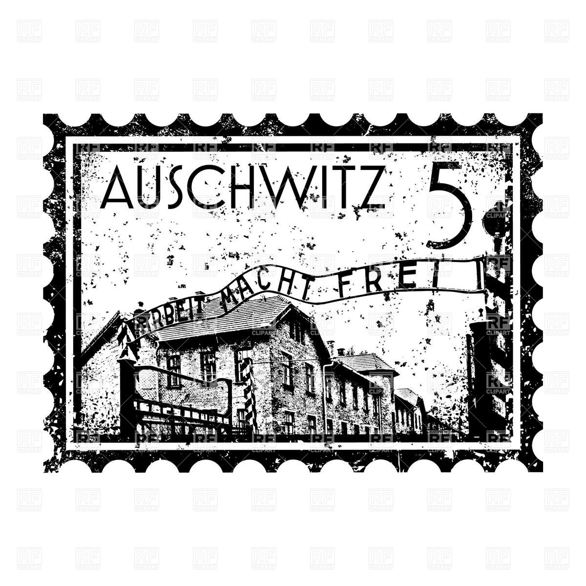 1200x1200 Auschwitz Postage Stamp Vector Image Vector Artwork Of Travel