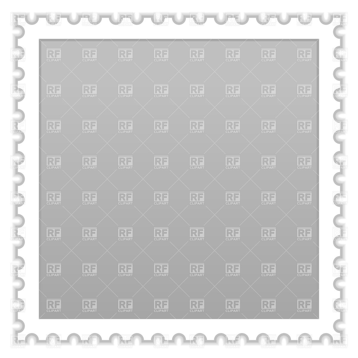 1200x1200 Blank Template Of Grey Postage Stamp Vector Image Vector Artwork