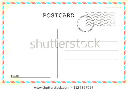 450x322 Postcard Template Old Vintage Retro Envelope With Stamp Vector