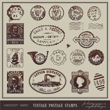 368x368 Postcard Stamp Vector Free Vector Download (1,459 Free Vector) For