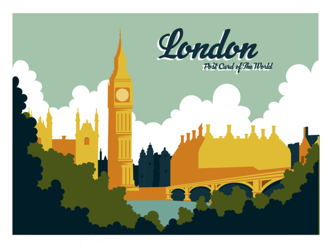 653x490 London Postcard Vector