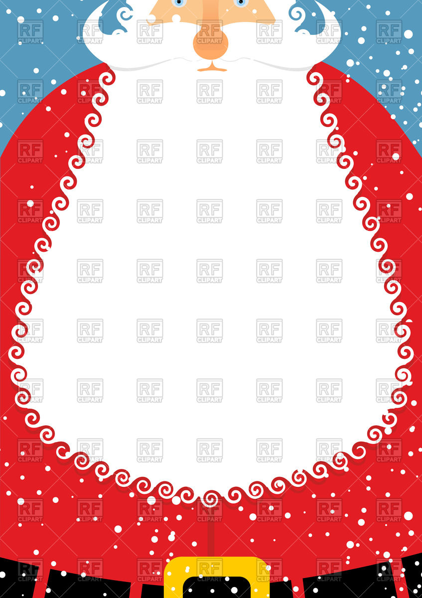 847x1200 Santa Claus With Beard. Christmas Postcard. Vector Image Vector