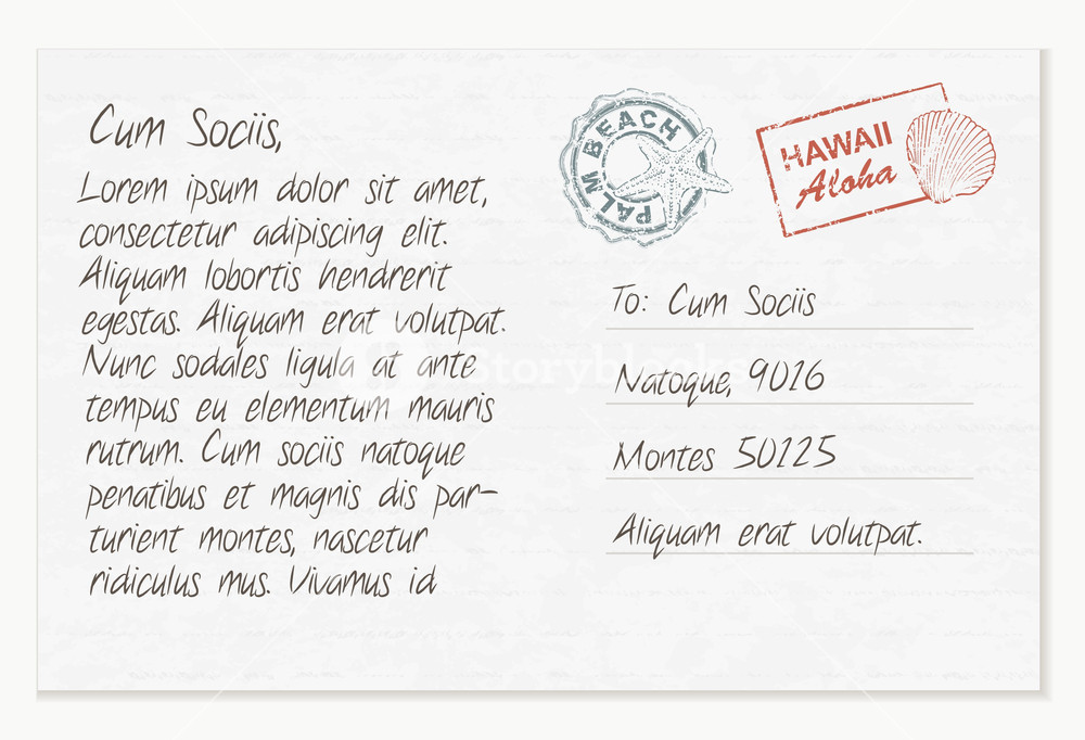 1000x682 Summer Postcard Vector Illustration Royalty Free Stock Image