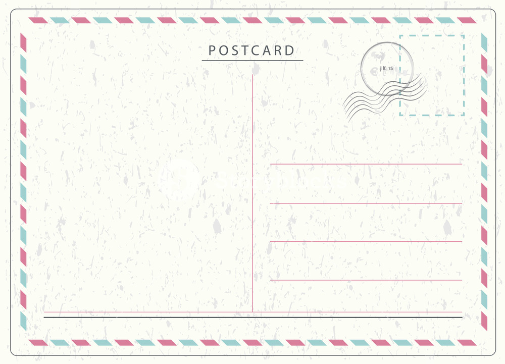 1000x721 Travel Postcard Vector In Air Mail Style With Paper Texture And