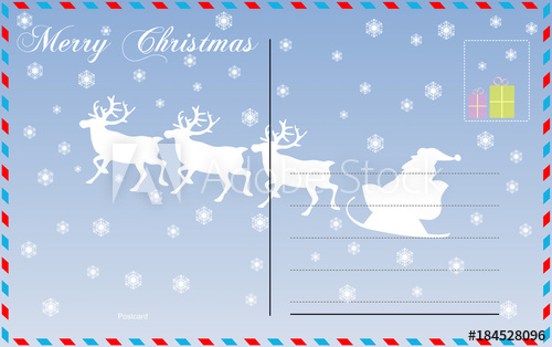 500x314 Travel Postcard Vector Merry Christmas