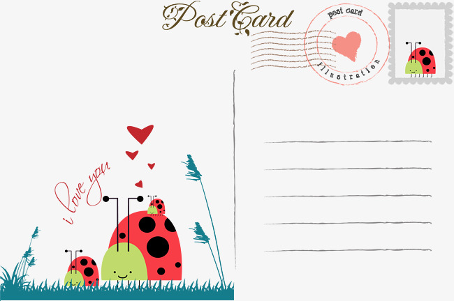 650x432 Cute Ladybug Postcard, Vector Material, Teach Early, Star Film Png