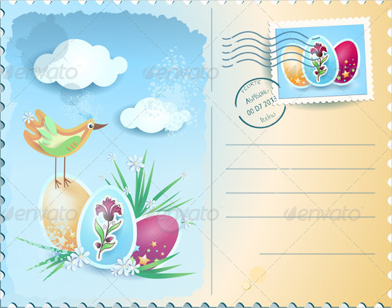 549x431 Easter Postcard Template Free Psd, Eps, Format Download