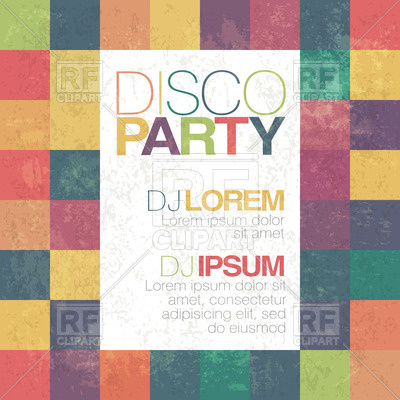400x400 Disco Poster Or Flyer Design On Colorful Squary Background Vector