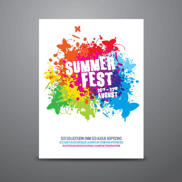600x600 Summer Festival Poster Design Template Vector 123freevectors
