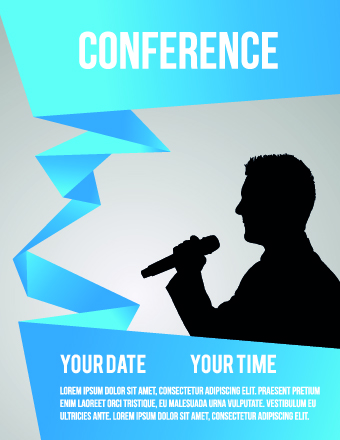340x440 Creative Conference Poster Vector 02 Free Download