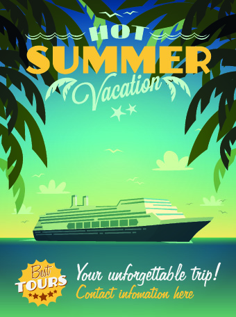 340x456 Poster Travel Design Elements Vector 04 Free Download