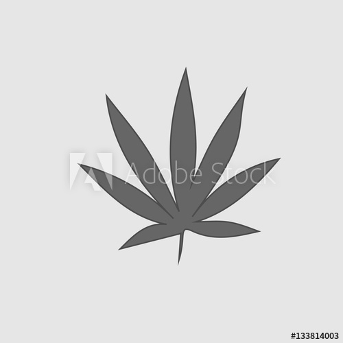500x500 Marijuana Leaf Vector Icon. Cannabis Symbol. Vector Illustration