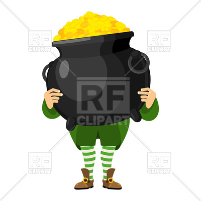 400x400 Leprechaun Holding Pot Of Gold Vector Image Vector Artwork Of
