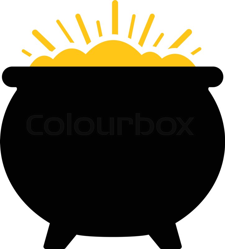 724x800 Pot Of Gold Vector Icon Stock Vector Colourbox