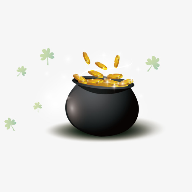 650x651 Vector Pot Of Gold Coins, Gold Vector, Jar, Black Png And Vector