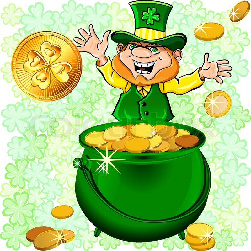 800x800 Easy Leprechaun With A Pot Of Gold Vector St Patrick S Day Happy