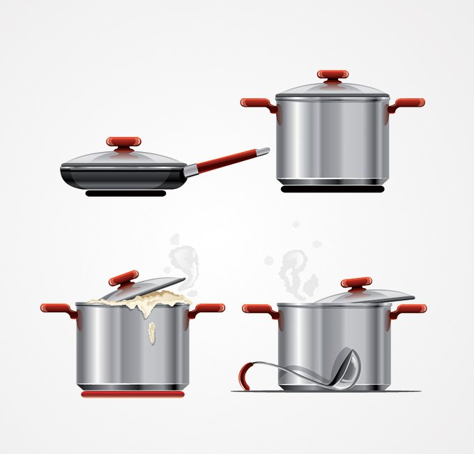 680x651 Free Metal Cooking Pot Amp Pan Vector Graphics (Free) Psd Files
