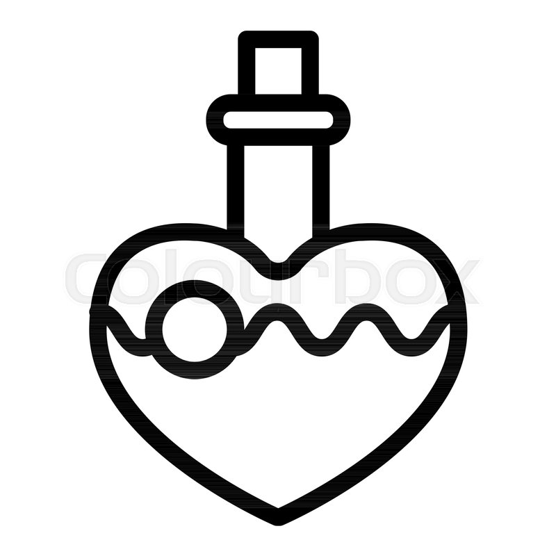 800x800 Magic Potion Line Icon. Love Potion Vector Illustration Isolated