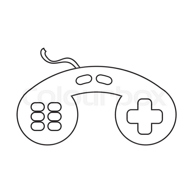 800x800 Icon With The Image Of The Game Joystick. A Simple Drawing Without