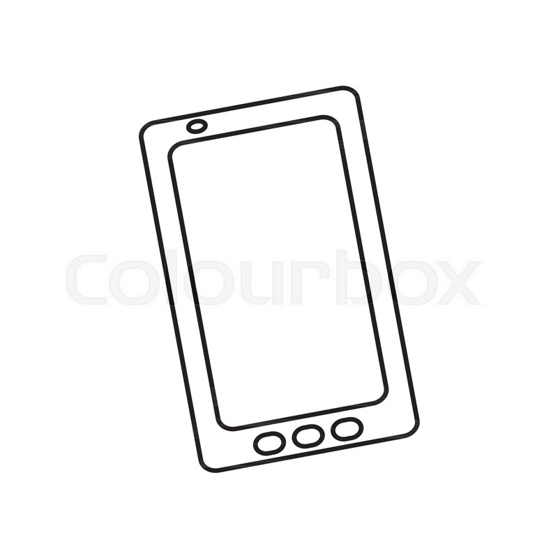 800x800 Icon With The Image Of The Wireless Tablet. Contour Drawing