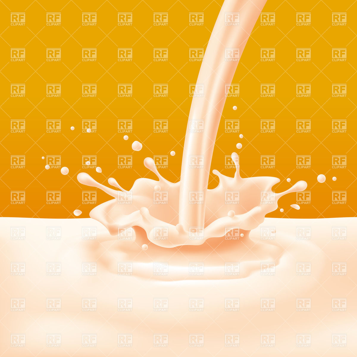 1200x1200 Pouring Yoghurt With Splashes Vector Image Vector Artwork Of